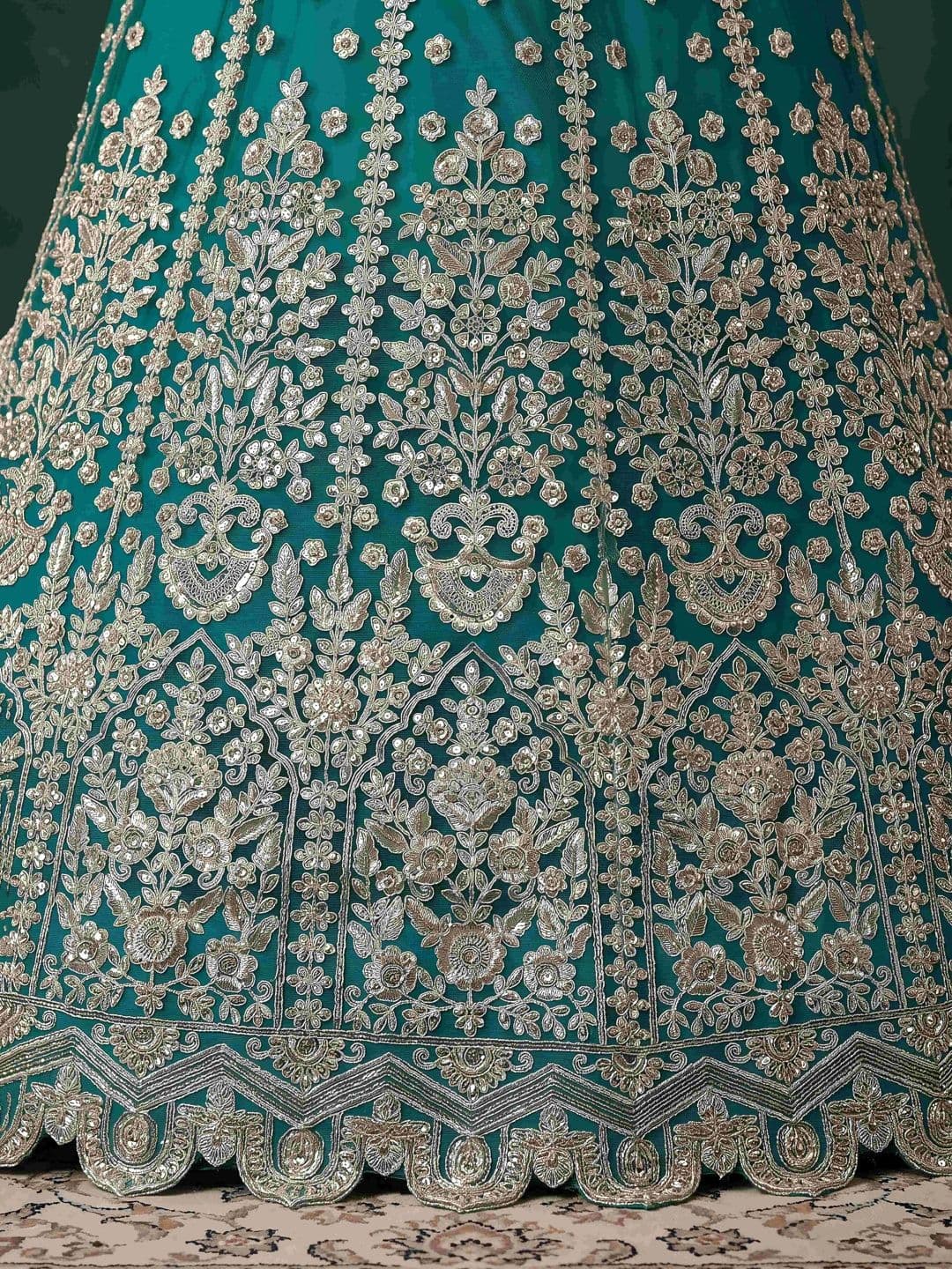 FABPIXEL Embroidered Semi-Stitched Lehenga & Unstitched Blouse With Dupatta thumbnail 4