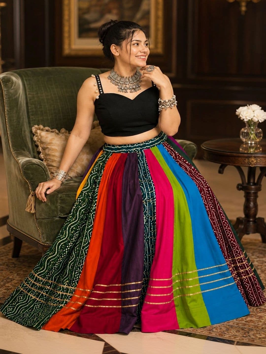 House of Pataudi Semi-Stitched Lehenga & Unstitched thumbnail 5