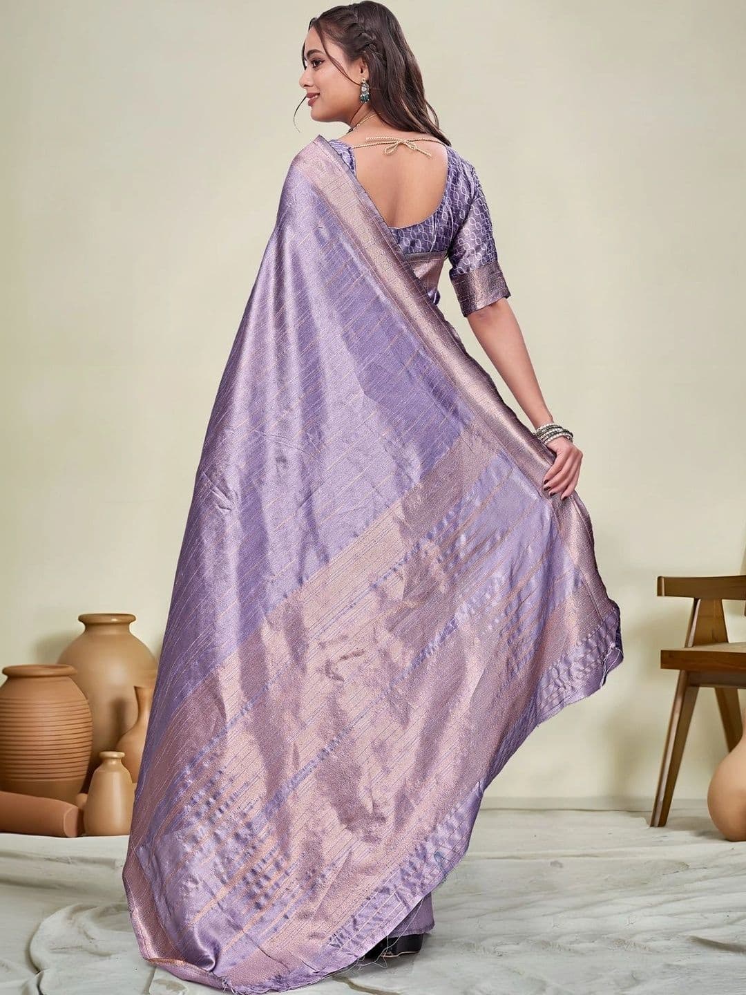 KALINI Woven Design Zari Silk Blend Saree thumbnail 4