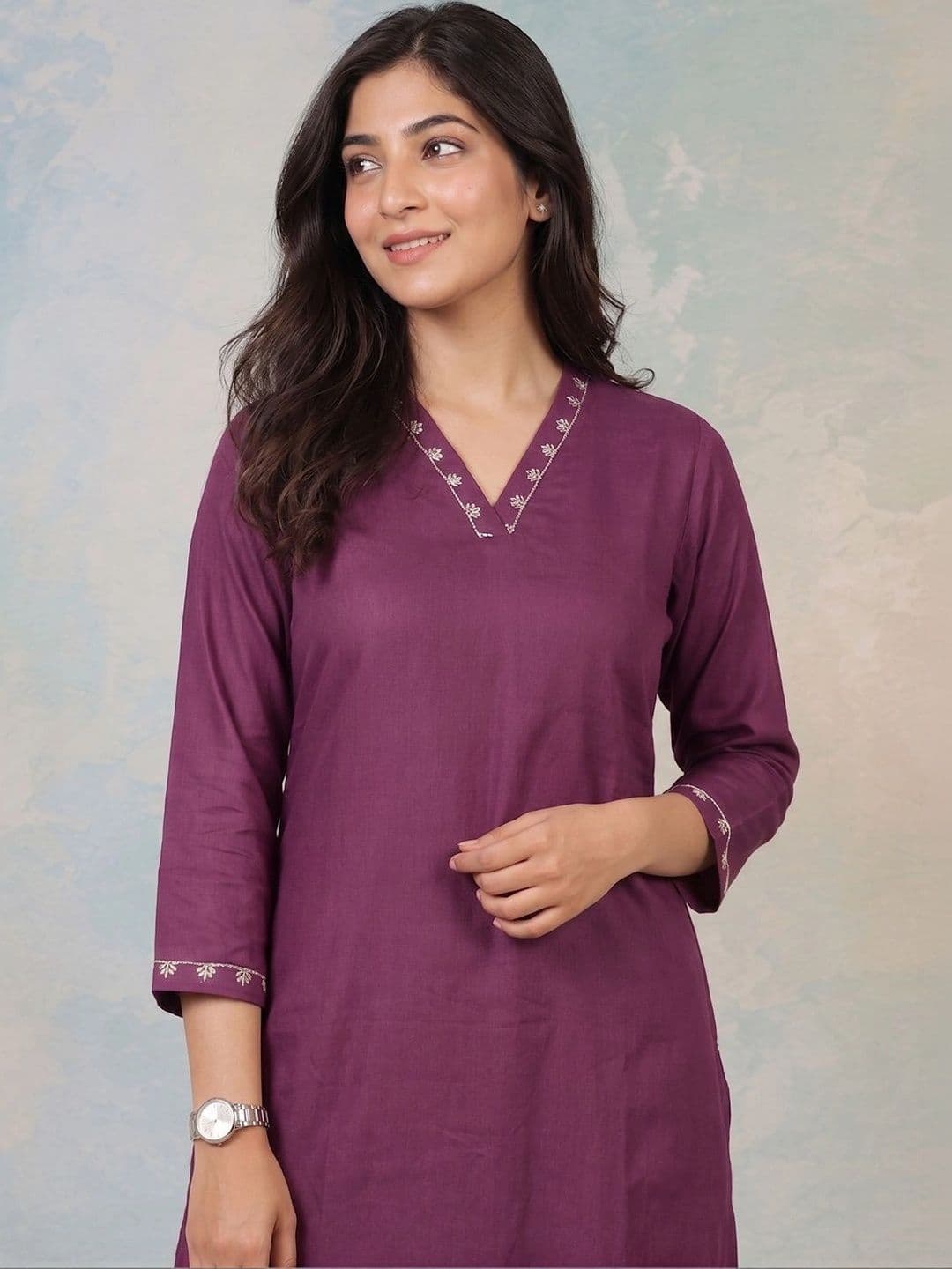 AADVIKA Women Ethnic Motifs Regular Thread Work Kurta with Trousers & With Dupatta thumbnail 6