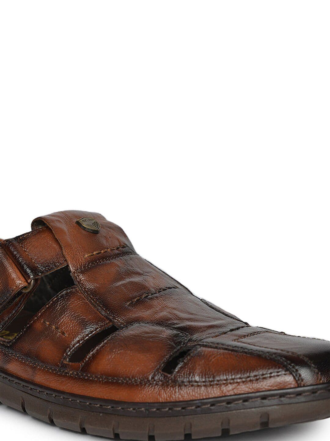 Buckaroo Men Textured Leather Shoe-Style Sandals thumbnail 3