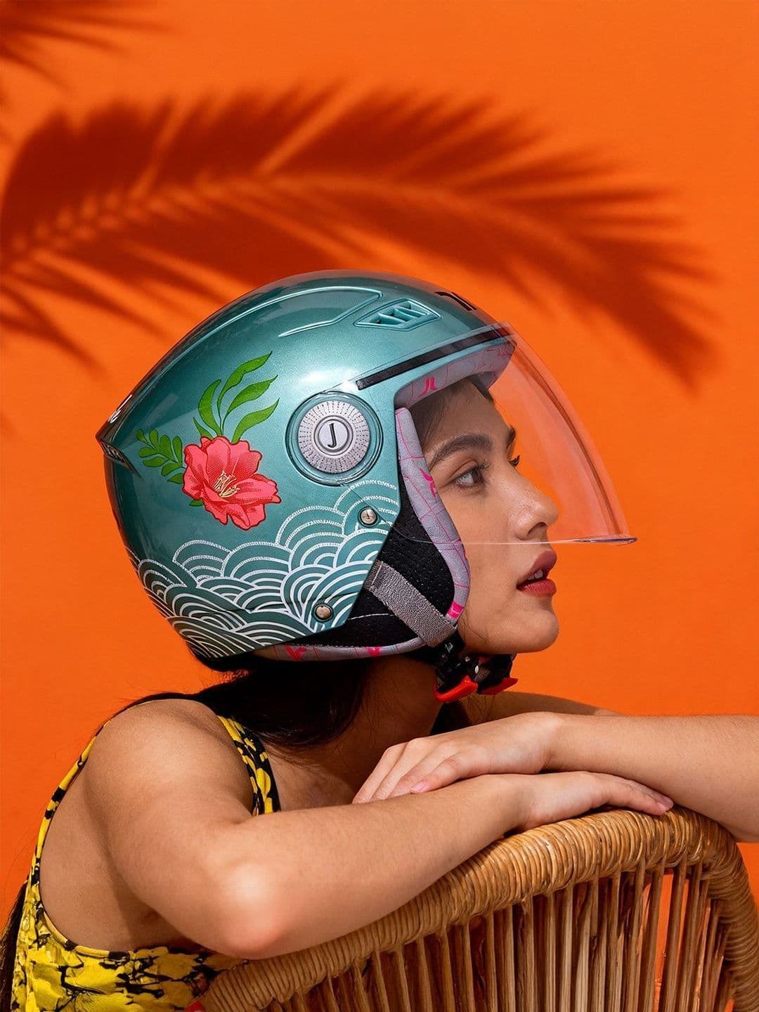 TVARRA Lilt Women's Open Face Helmet (Aqua Blue) thumbnail 12