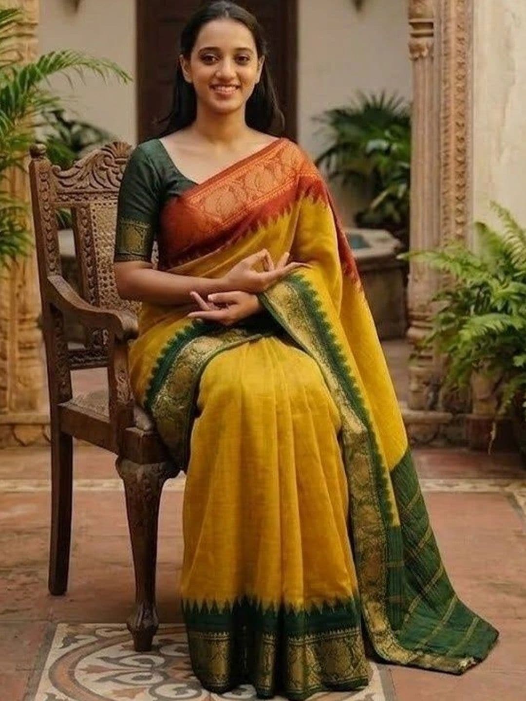 MITAL ENTERPRISE Striped Zari Art Silk Saree thumbnail 2