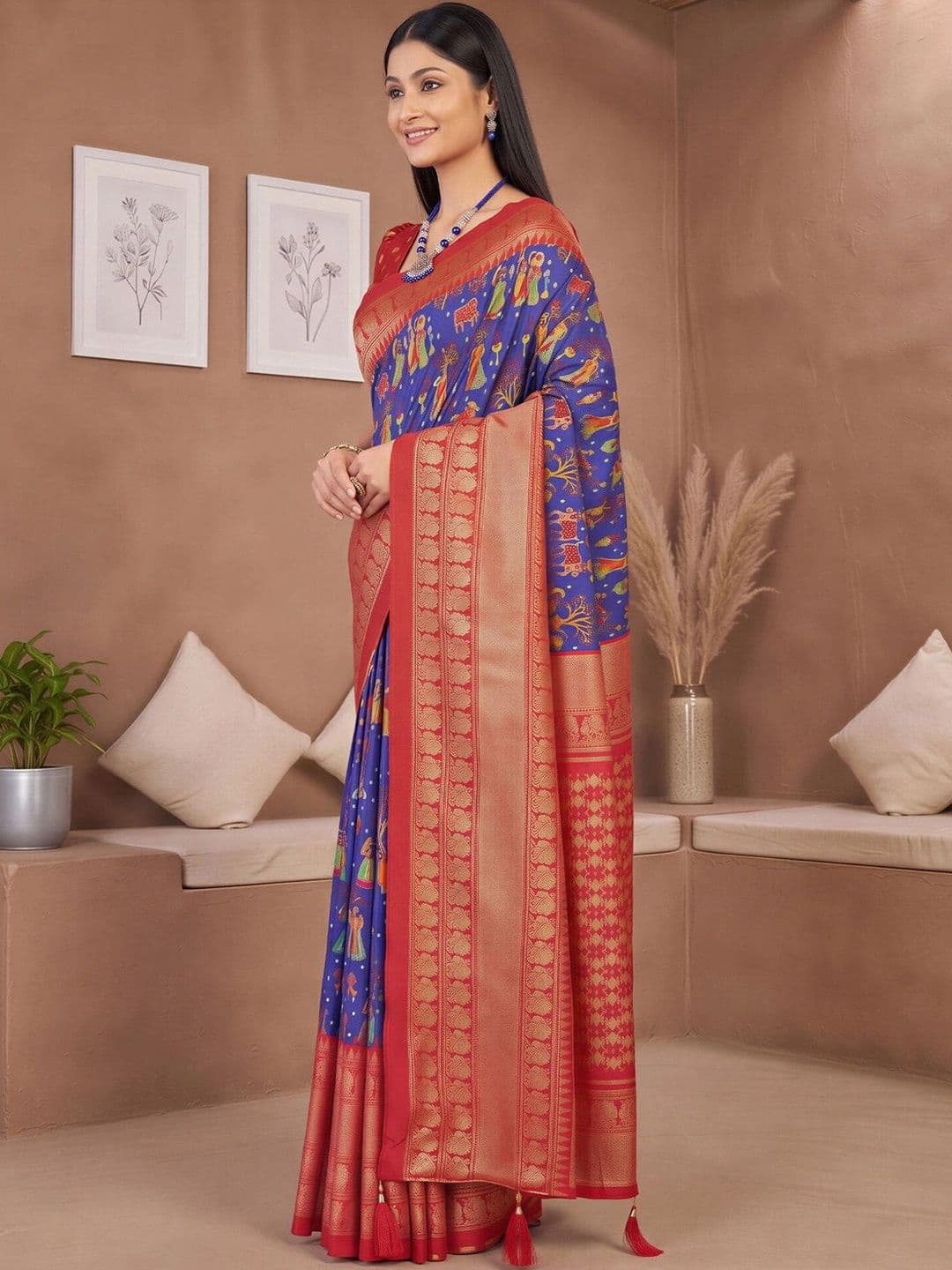 Anouk Woven Design Zari Designer Saree thumbnail 6