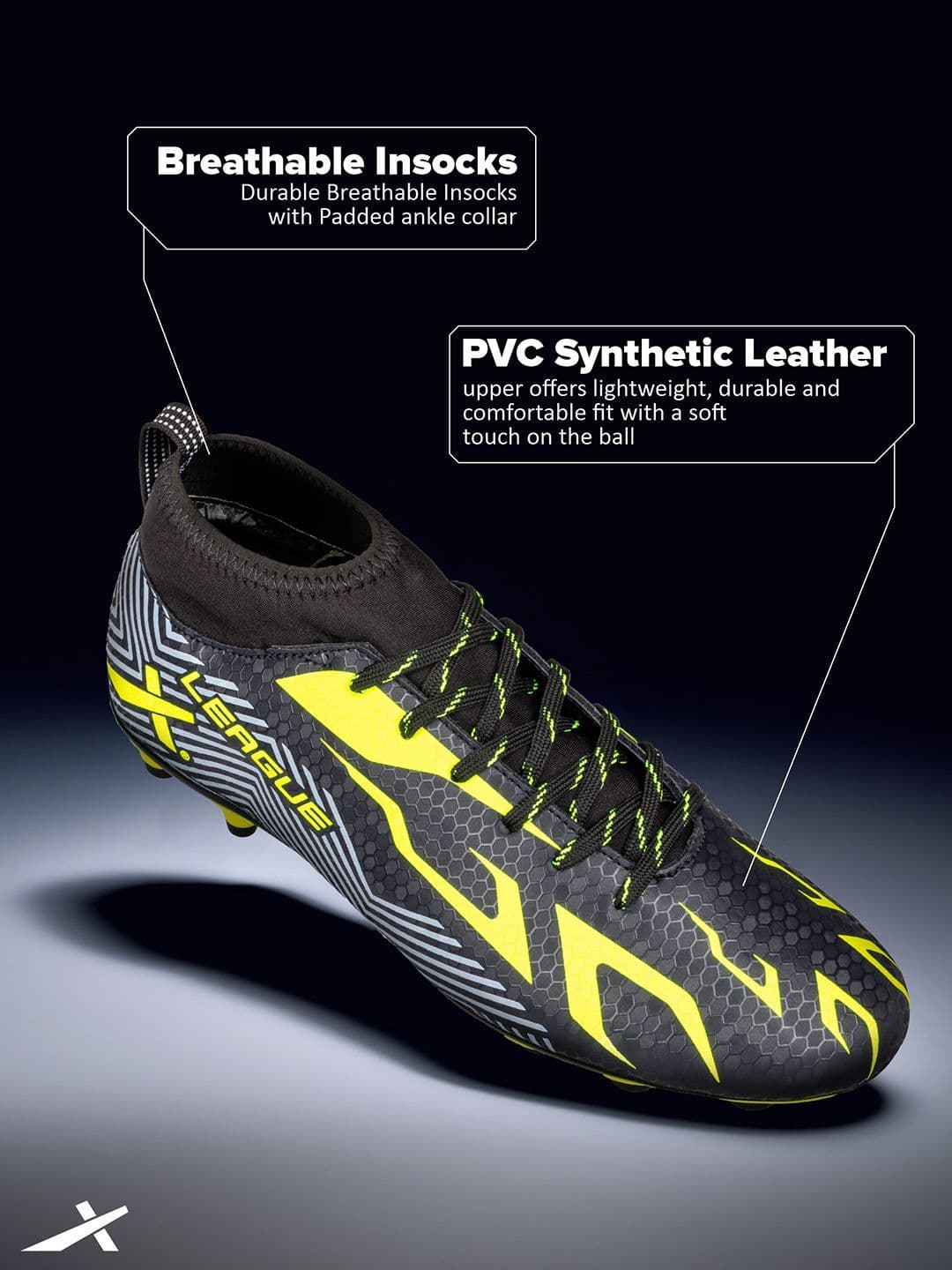 VECTOR X League Synthetic Leather Upper TPU Sole Soccer Studs with Ankle Football Shoes thumbnail 6