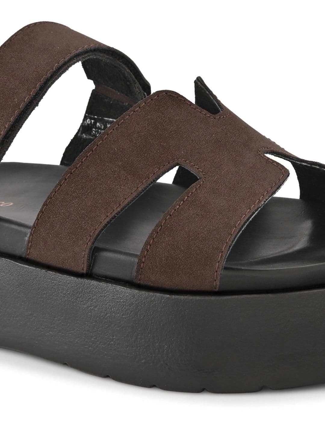 San Frissco Men Brown Casual Wide Strap Sandals with Cushioned Footbed and Chunky Sole thumbnail 7