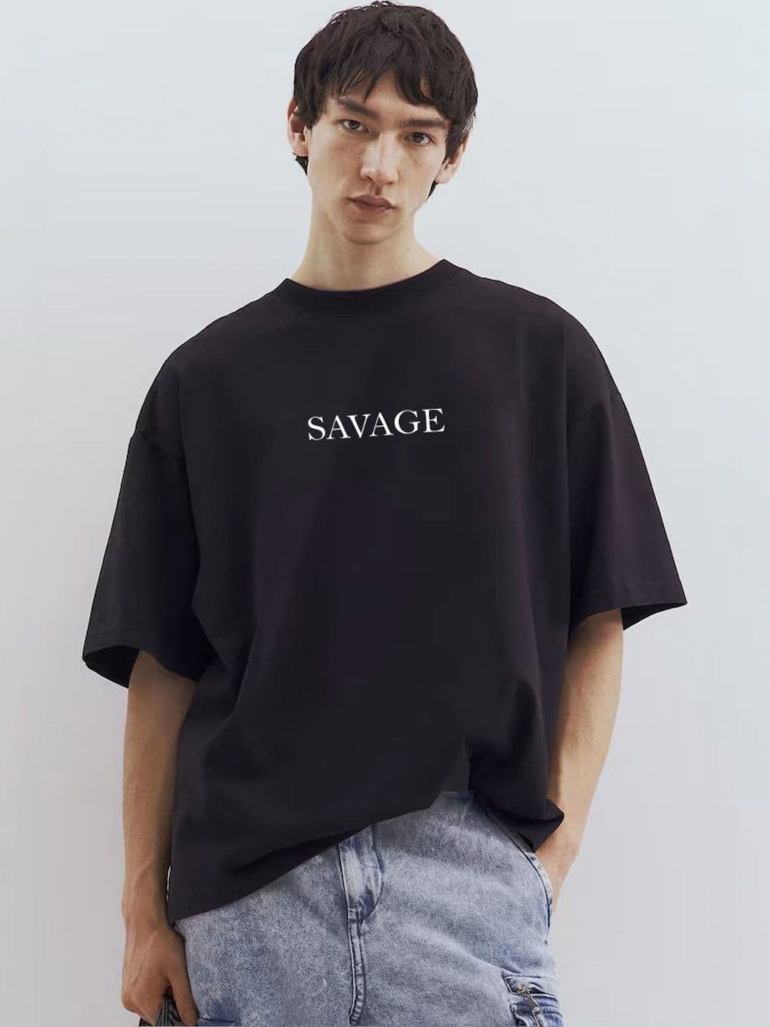 Moda rapido X TOGS & TERRE Men Typography Printed Drop-Shoulder Sleeves Organic Cotton Blend T-shirt - view 1