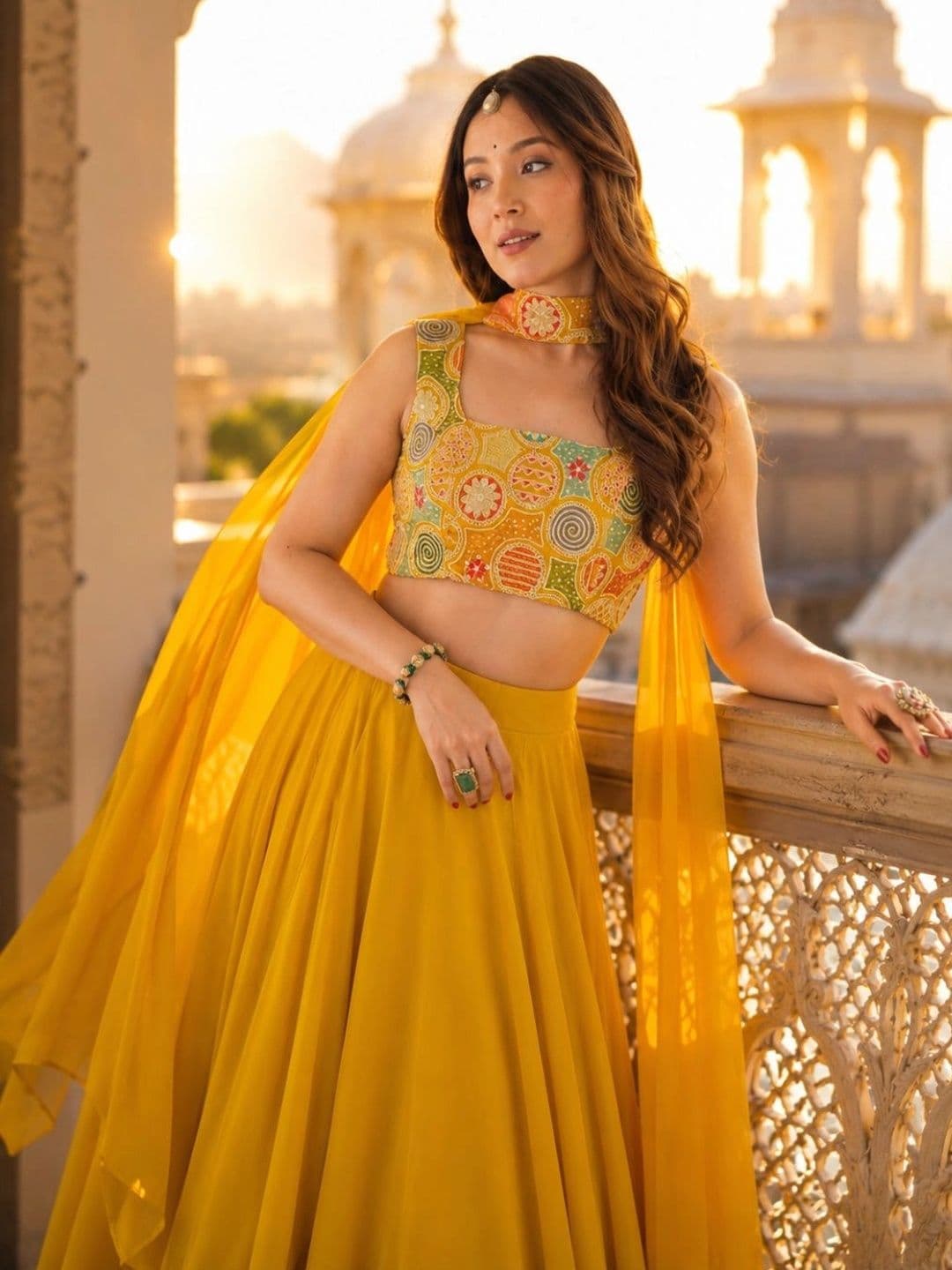 House of Pataudi Embellished Thread Work Ready to Wear Lehenga & Blouse With Dupatta thumbnail 4