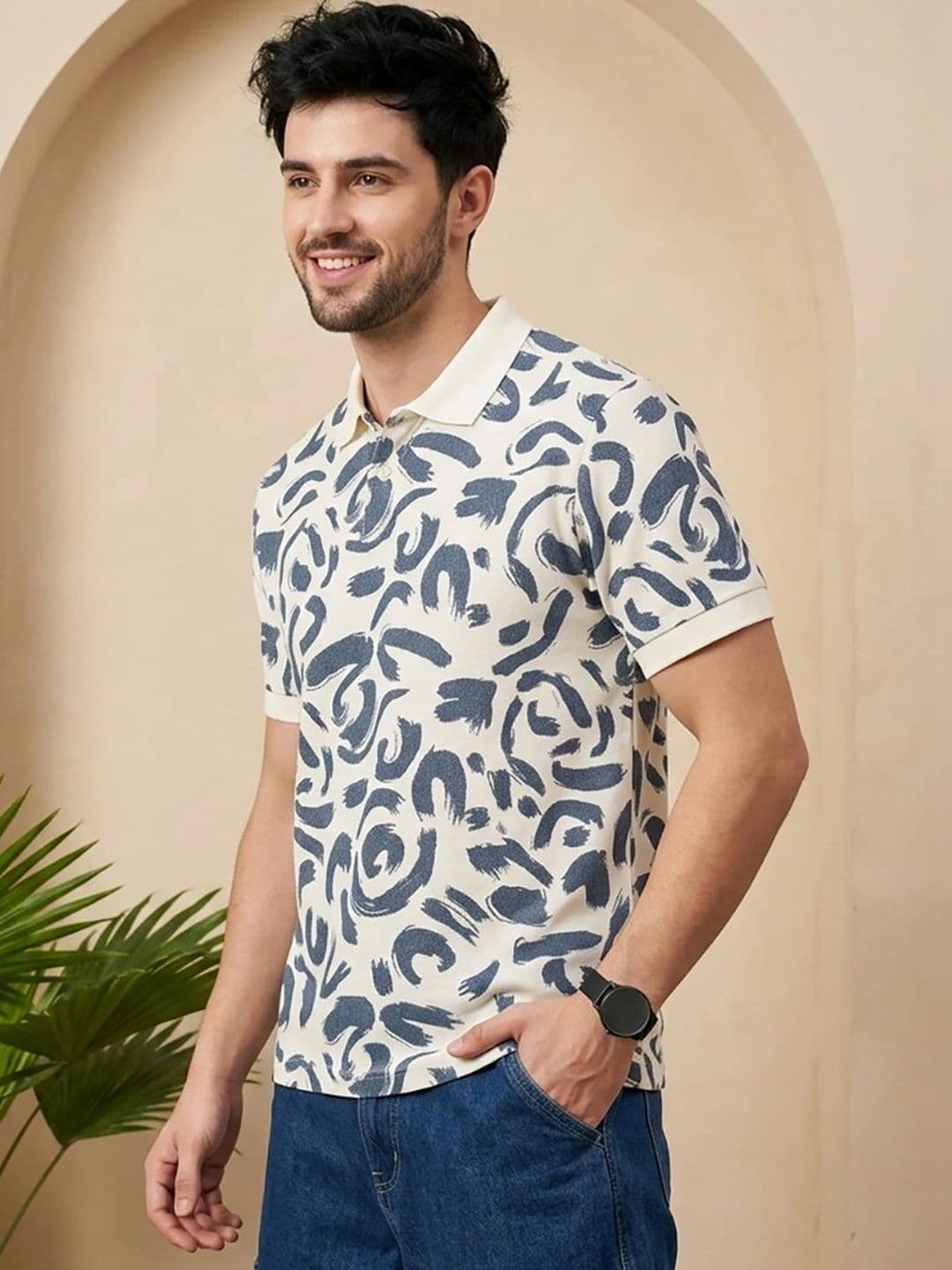 Kook N Keech Men Printed Polo Collar T-shirt thumbnail 2