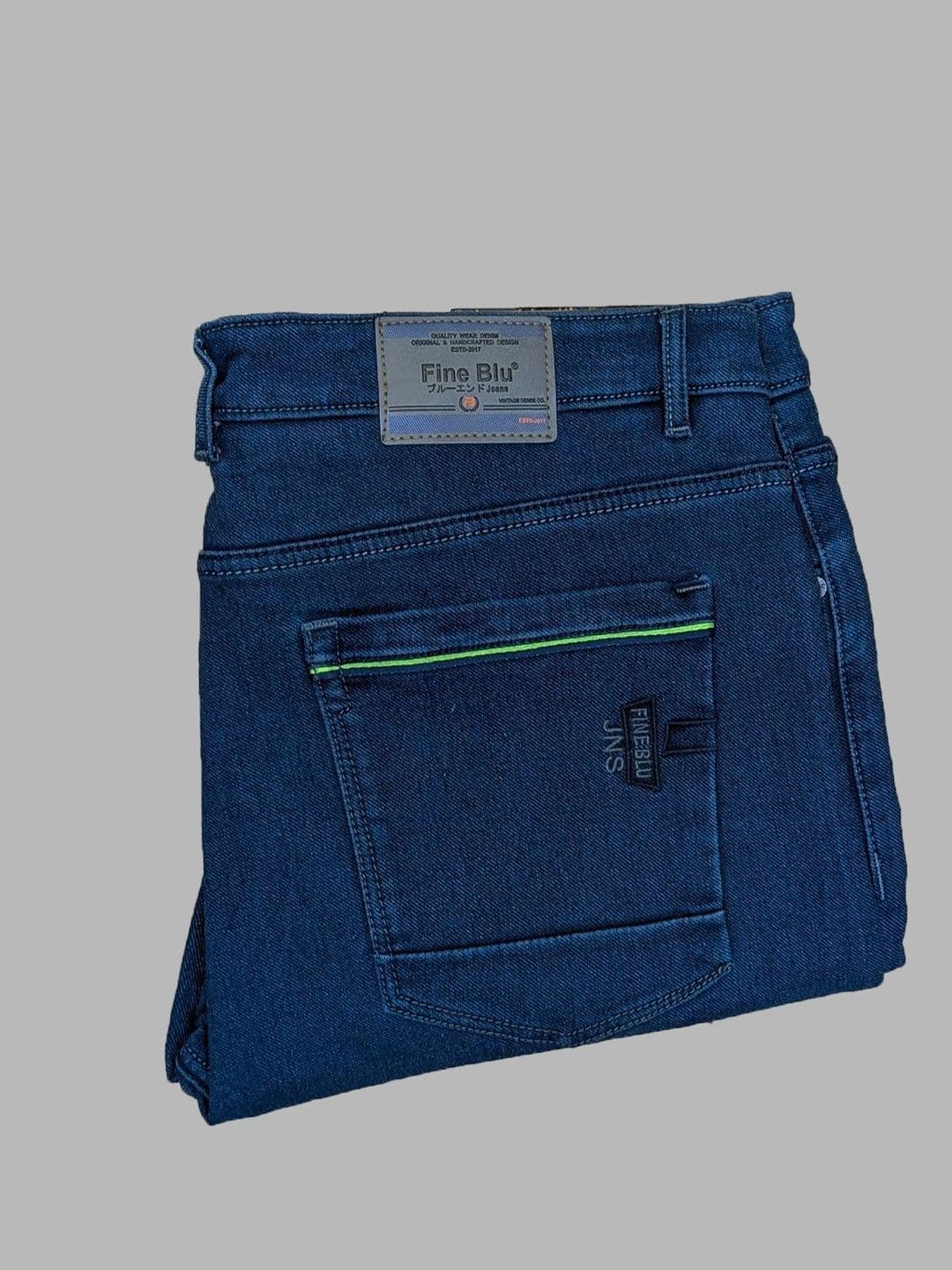 fineblu Men Regular Fit Mid-Rise Light Fade Stretchable Jeans thumbnail 3
