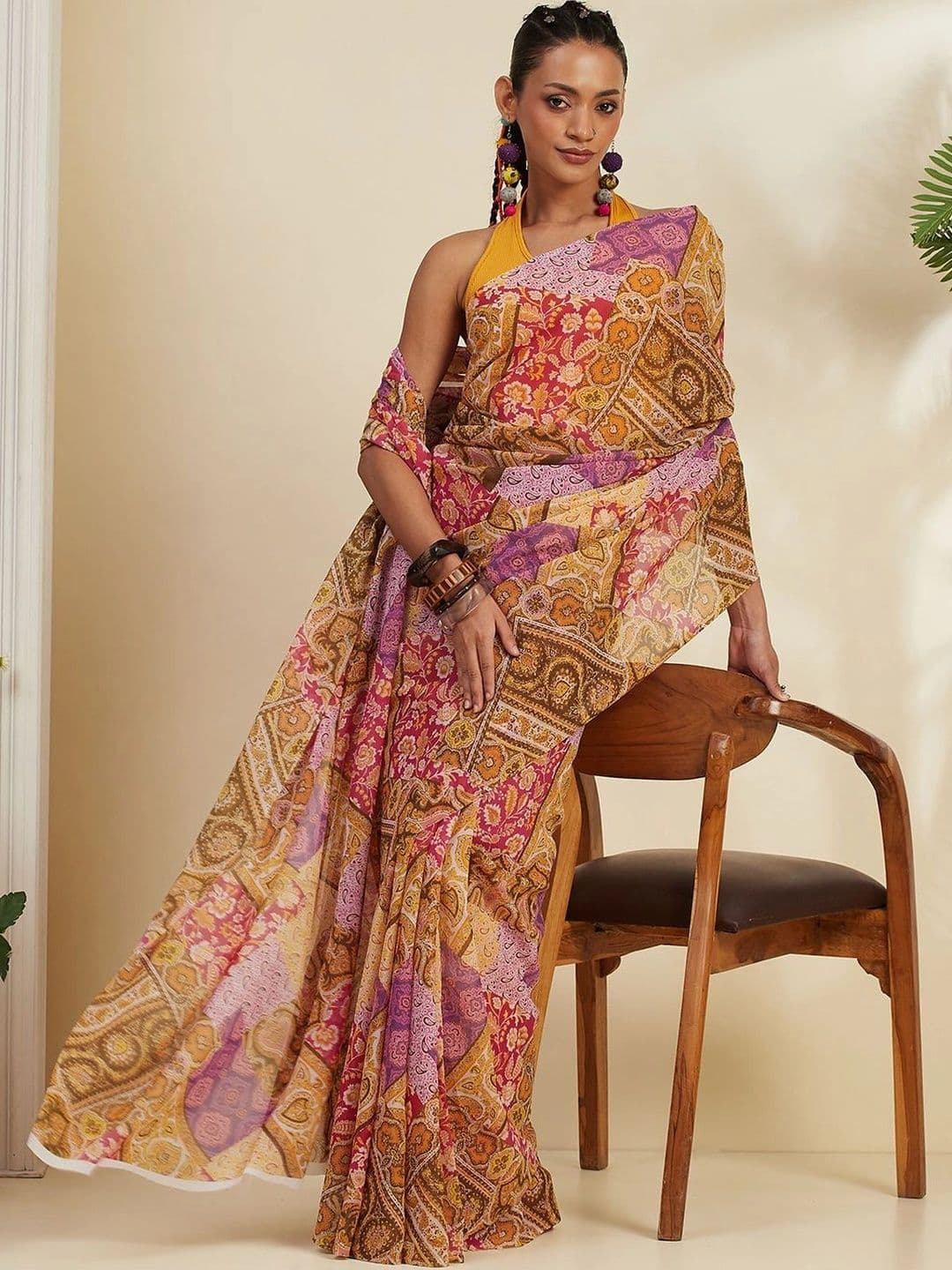 Garden Vareli Floral Pure Cotton Saree thumbnail 7