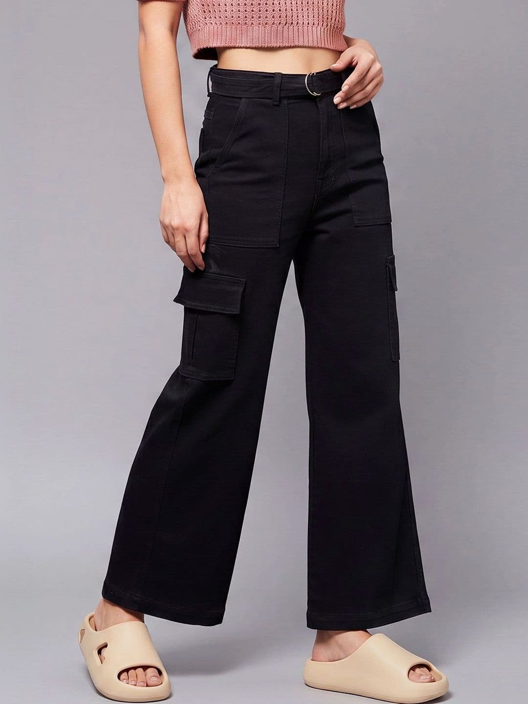 Mast & Harbour Women Wide Leg High-Rise Heavy Fade Stretchable Jeans - view 1