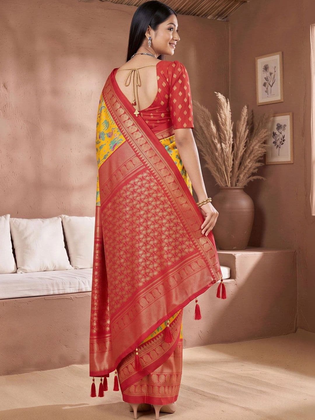 Anouk Woven Design Zari Designer Saree thumbnail 3