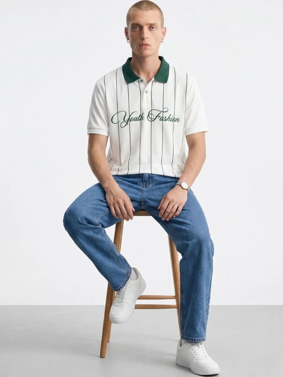 Kook N Keech Men Striped Polo Collar T-shirt thumbnail 5