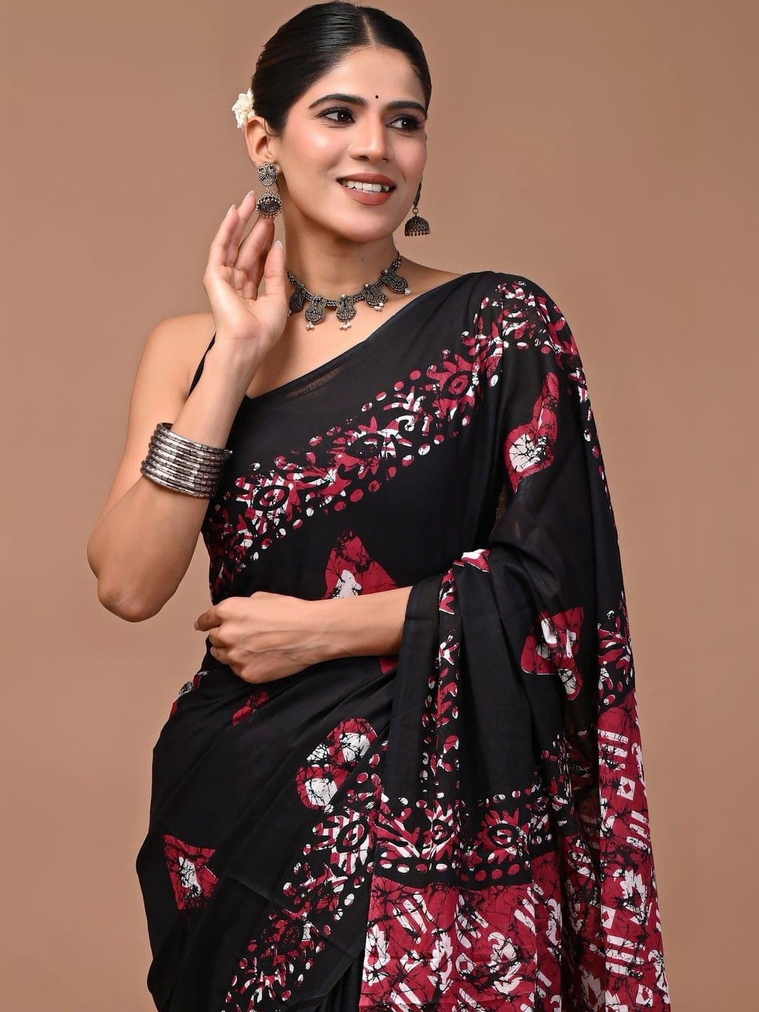 Anouk Batik Pure Cotton Block Print Saree thumbnail 3