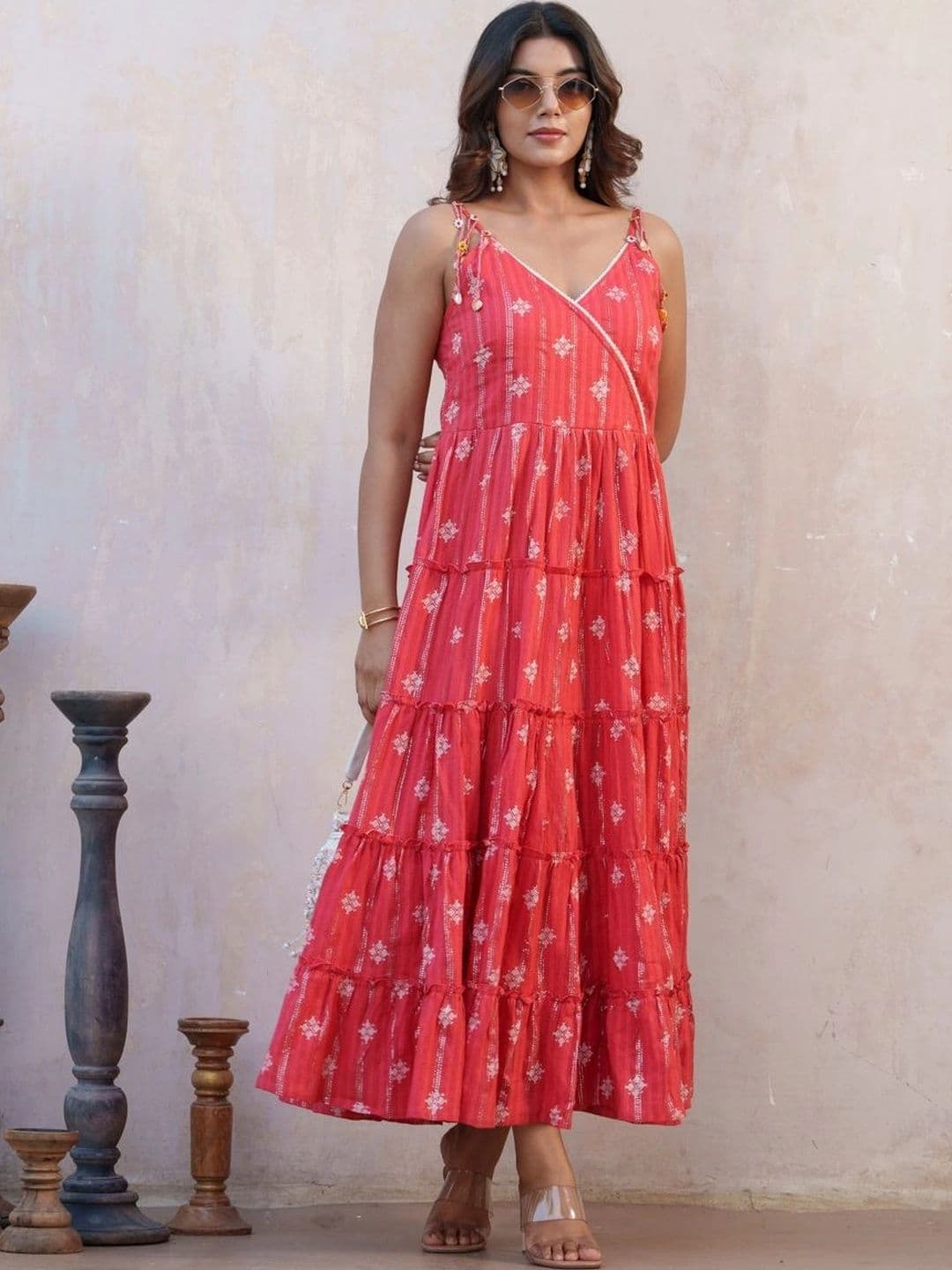 Sangria Print A-Line Maxi Dress - view 1