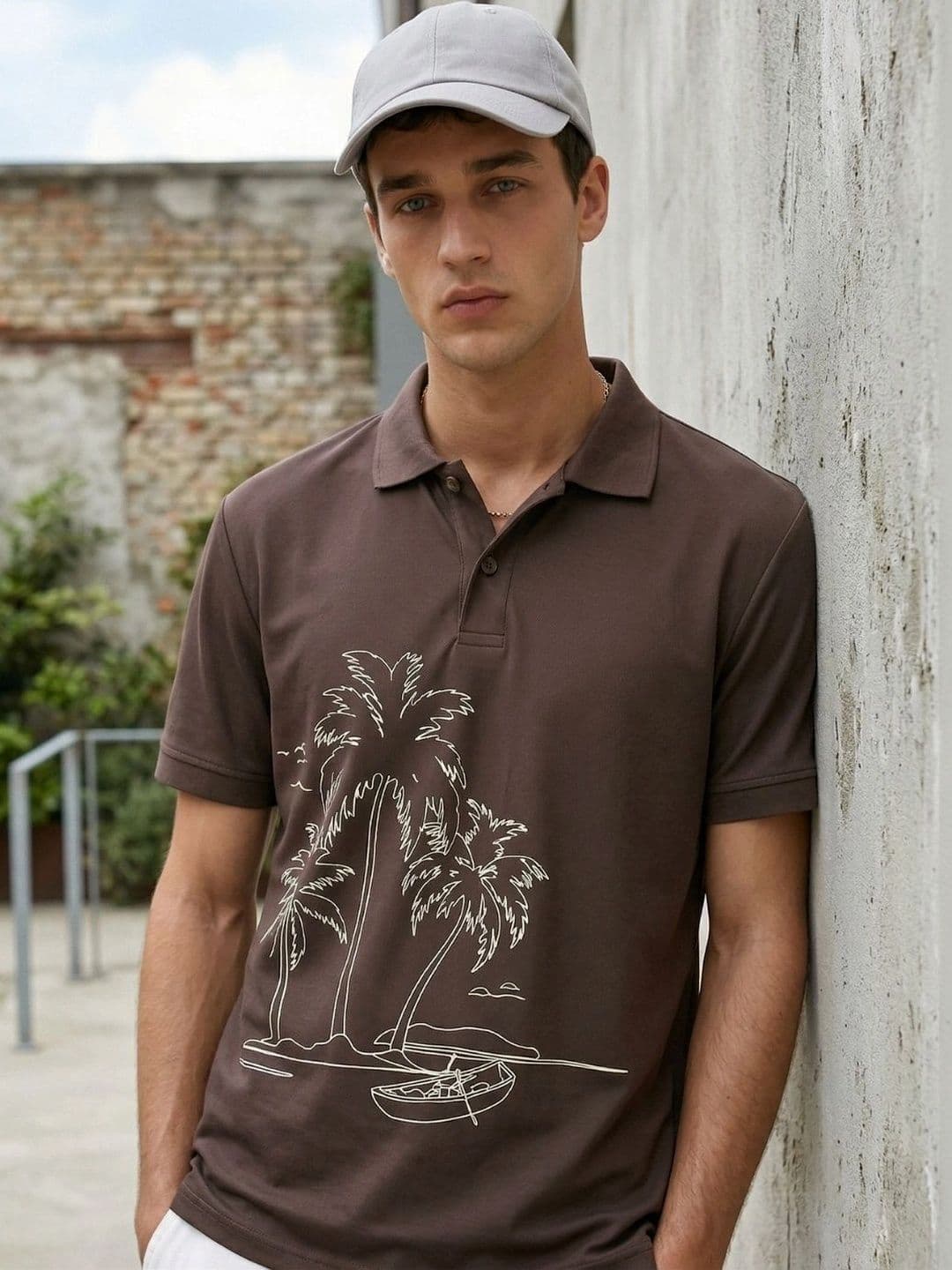Kook N Keech Men Printed Polo Collar Tropical T-shirt - view 1