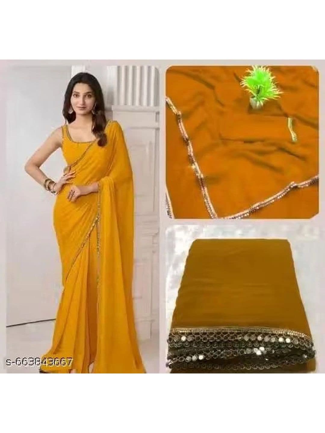 reeva fashion Mirror Work Saree thumbnail 2