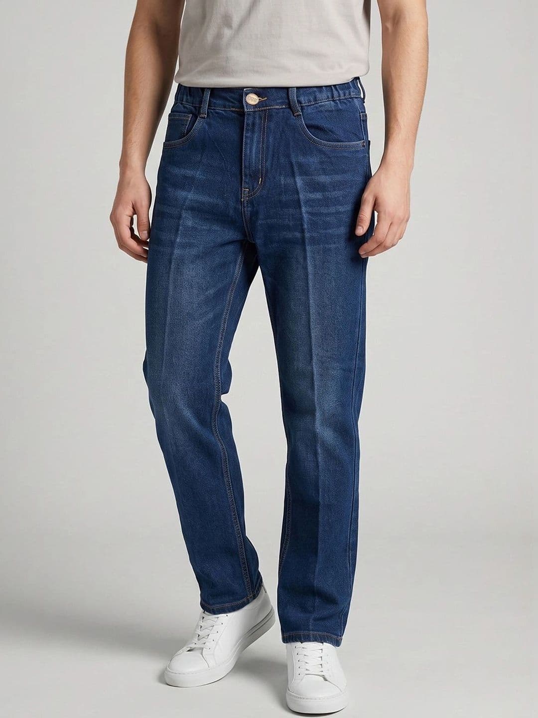 dolsia Men Straight Fit Mid-Rise Light Fade Stretchable Jeans - view 1