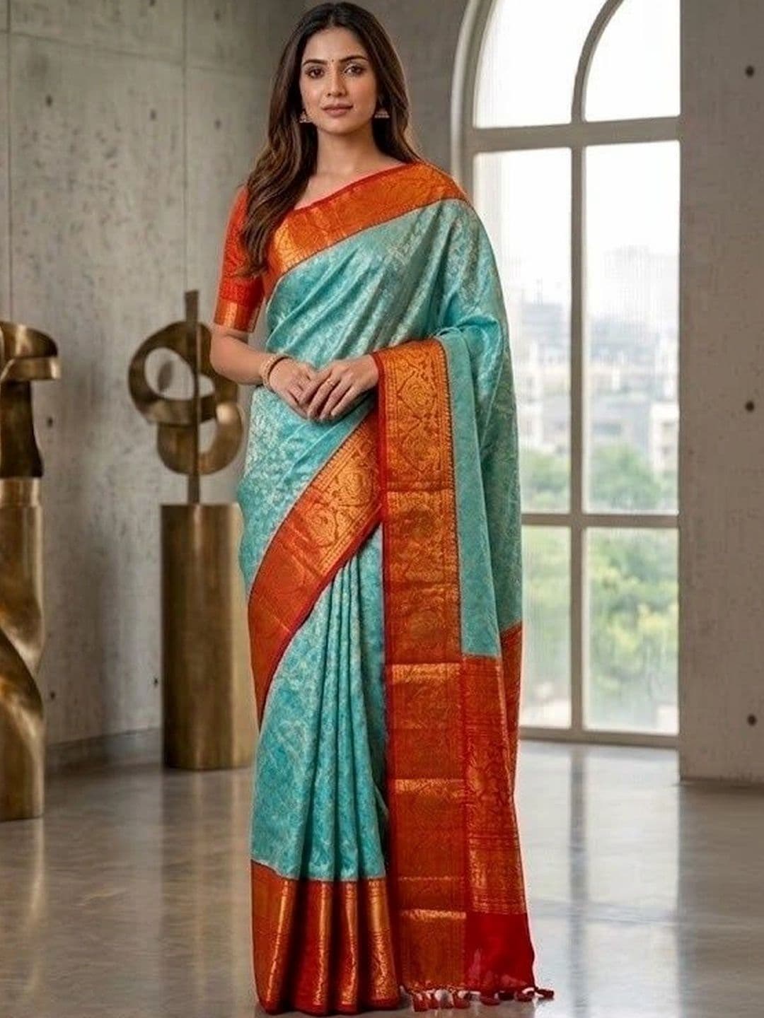MITAL ENTERPRISE Woven Design Zari Art Silk Saree - view 1