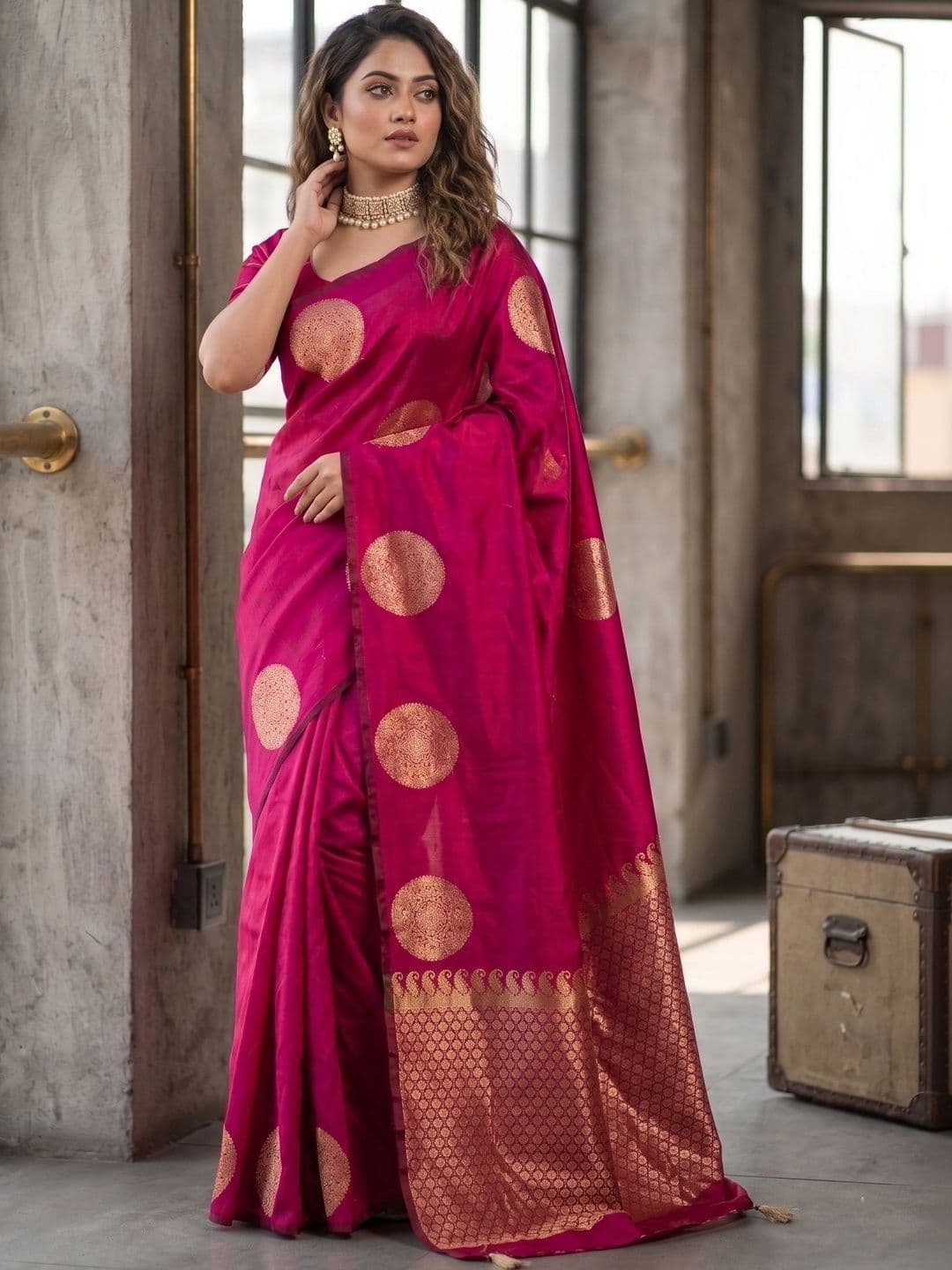 MITAL ENTERPRISE Woven Design Zari Art Silk Saree - view 1