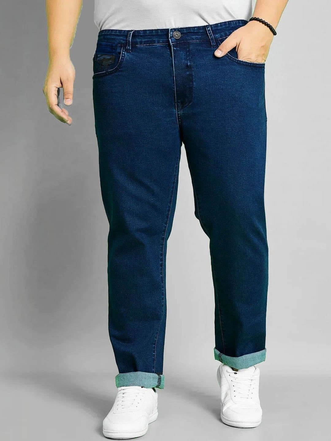 fineblu Men Regular Fit Mid-Rise Light Fade Stretchable Jeans - view 1
