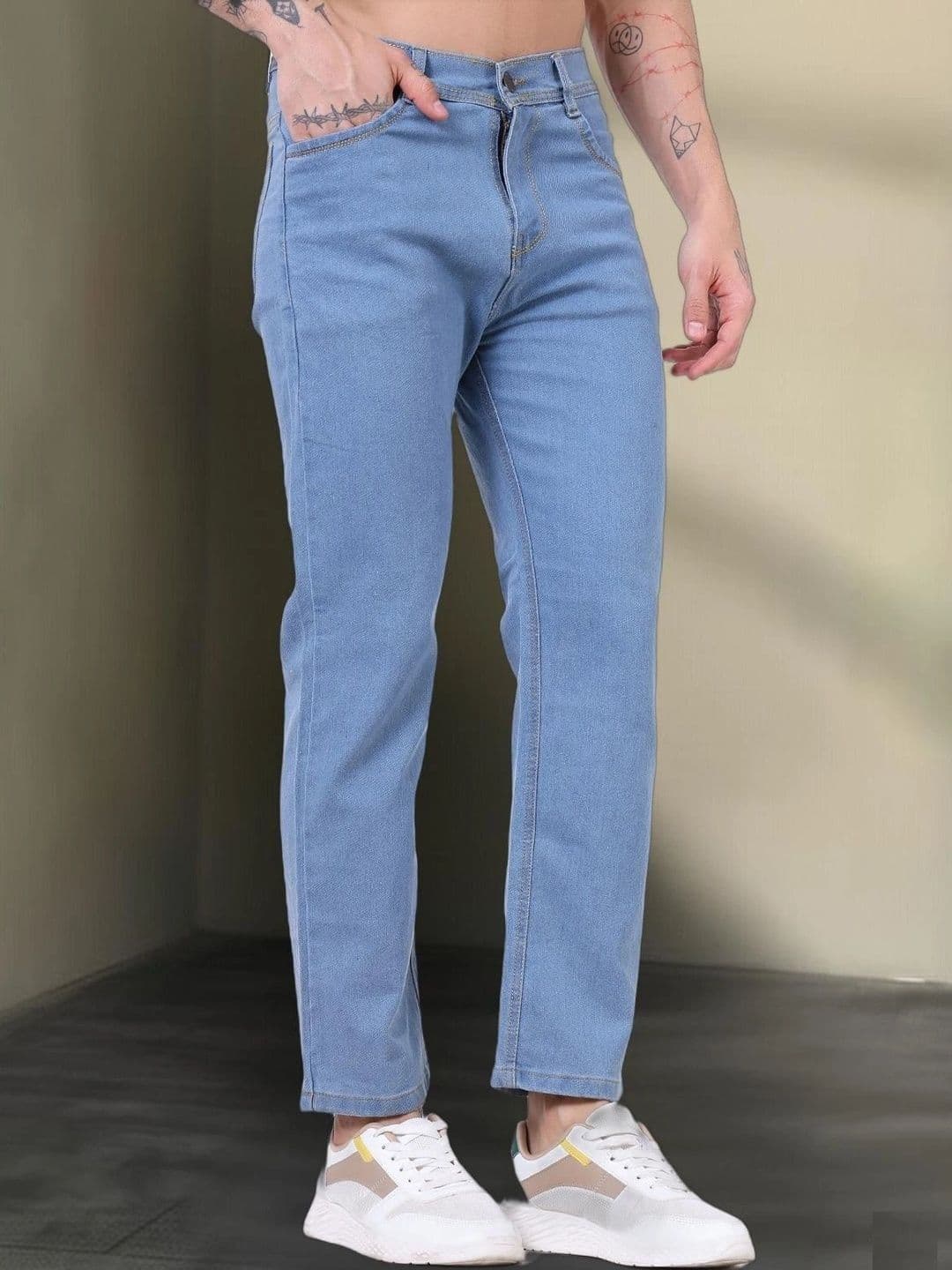 UNIFAV FASHION Men Straight Fit Mid-Rise Jeans thumbnail 2
