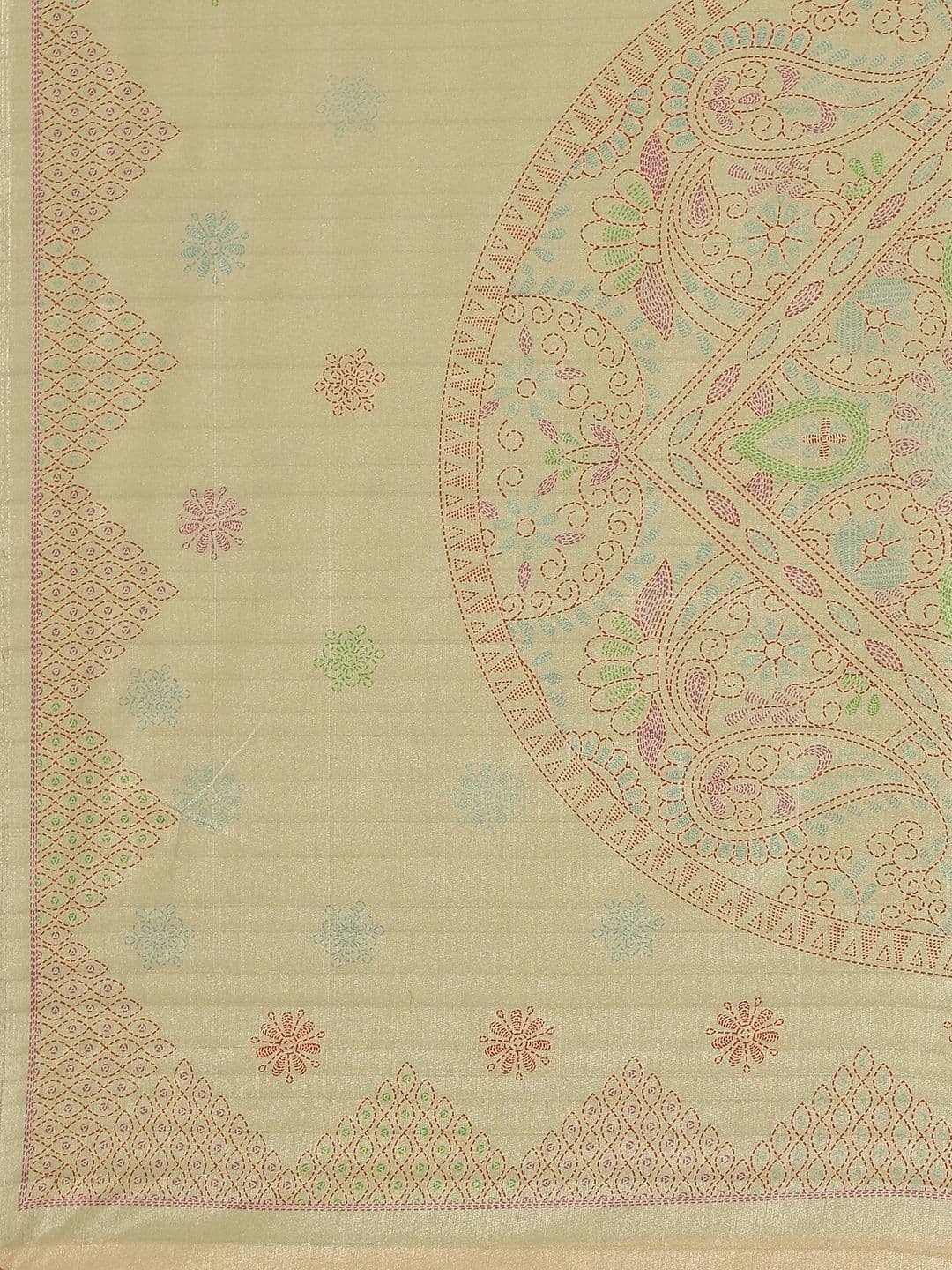 Garden Vareli Ethnic Motifs Embroidered Pure Linen Saree thumbnail 3