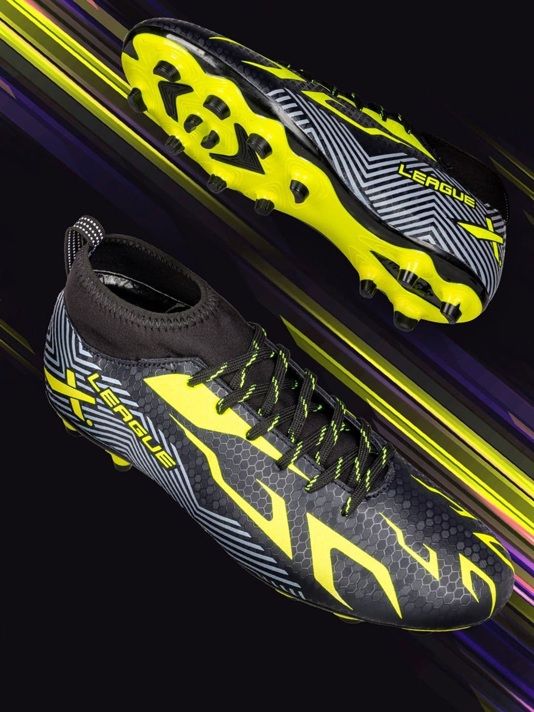 VECTOR X League Synthetic Leather Upper TPU Sole Soccer Studs with Ankle Football Shoes thumbnail 7