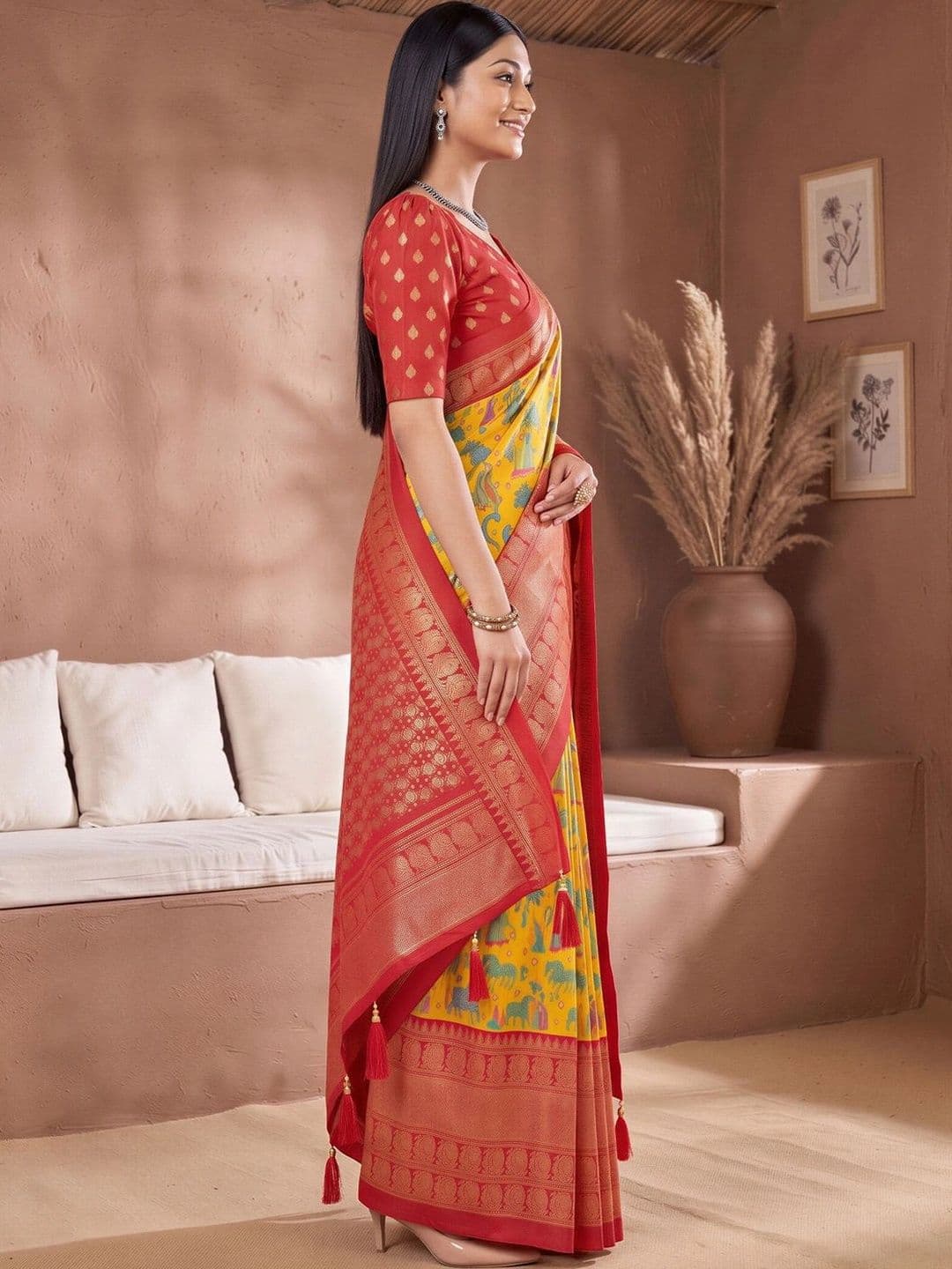 Anouk Woven Design Zari Designer Saree thumbnail 7