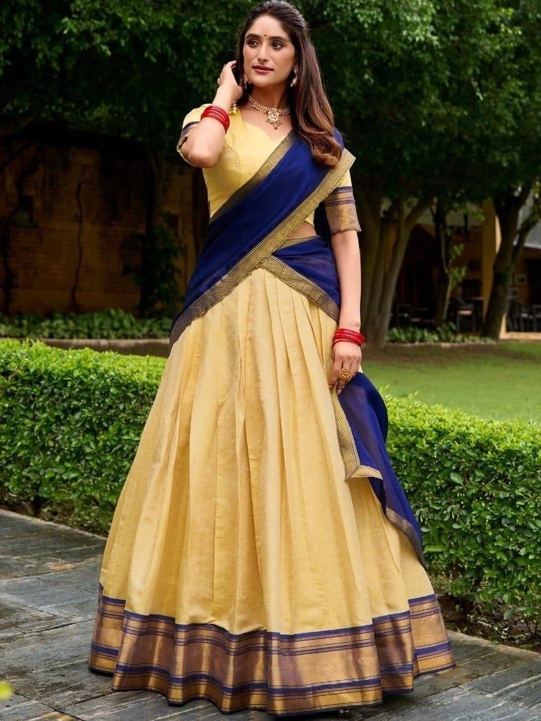KALINI Ready to Wear Lehenga & Unstitched Blouse With Dupatta thumbnail 3
