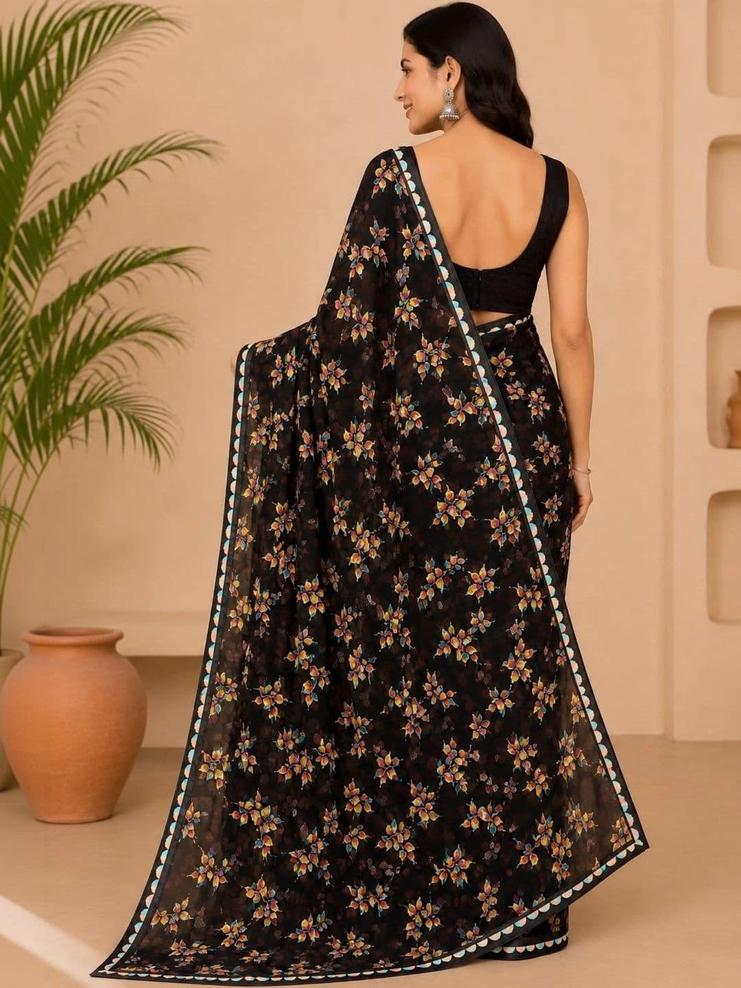 Keshav Trendz Pure Georgette Saree thumbnail 4