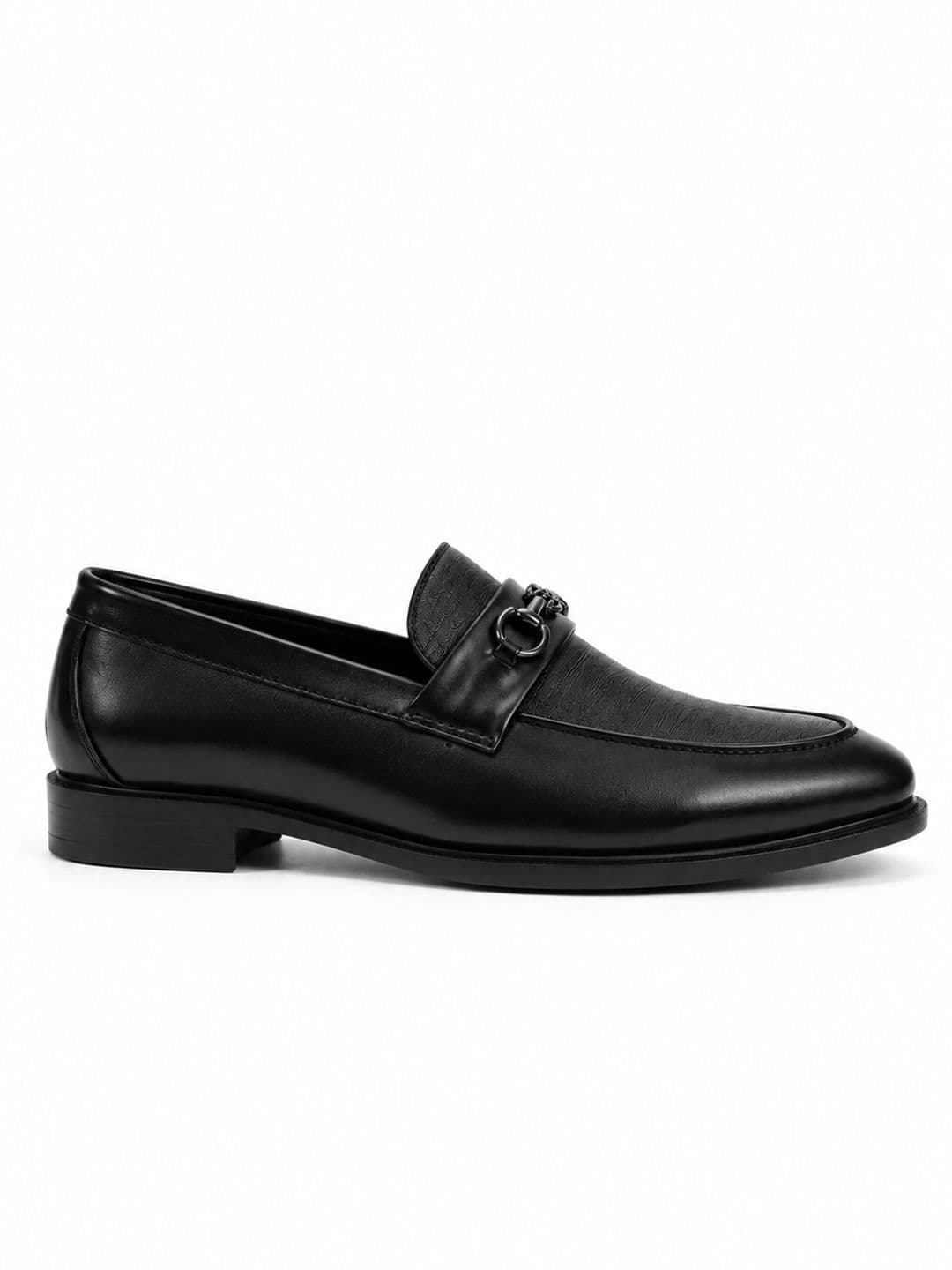 HERE&NOW Men Textured PU Round Toe Slip-On Formal Loafers thumbnail 4