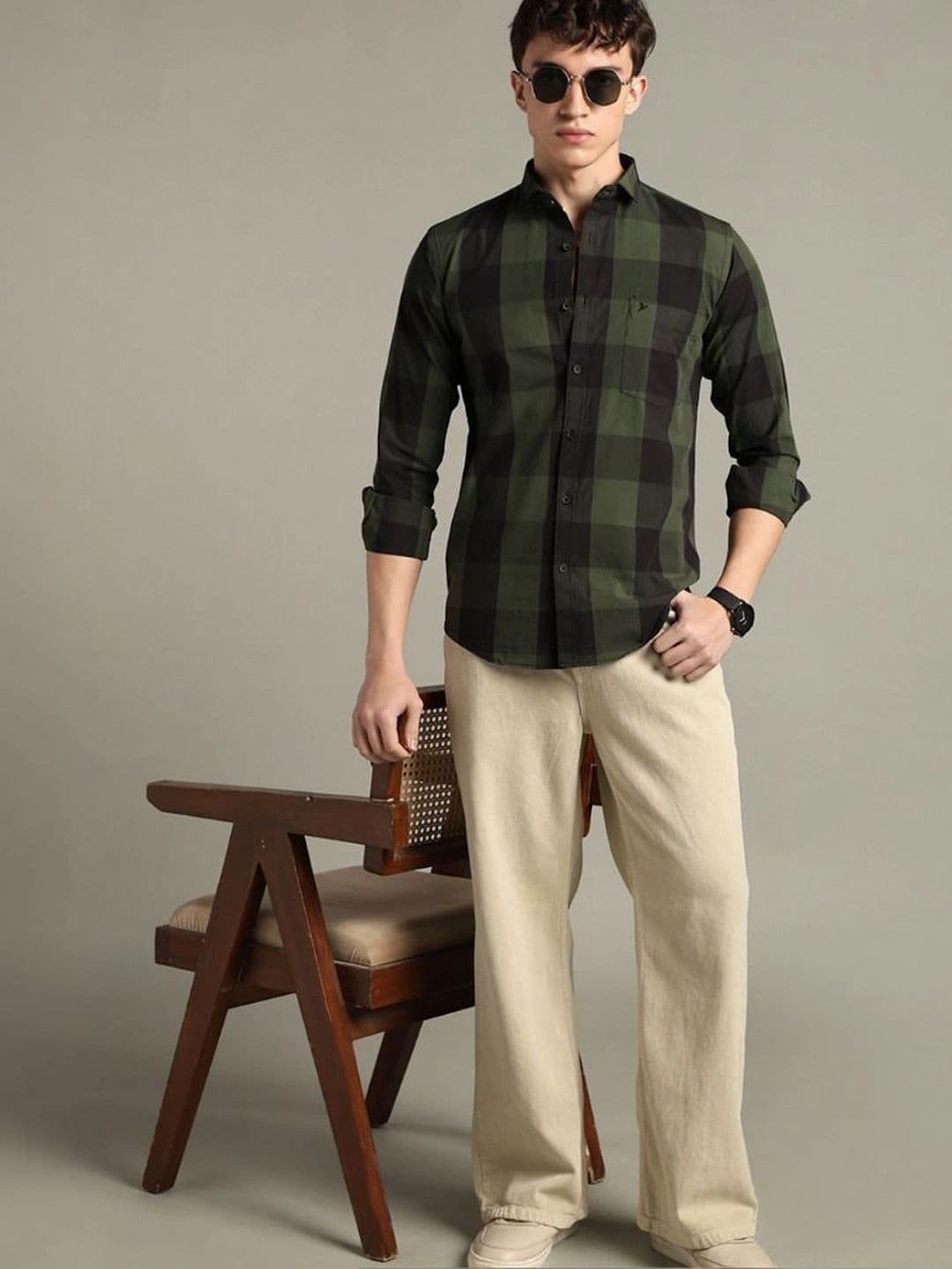 BLUEISLAND Men Comfort Buffalo Checks Checked Casual Shirt thumbnail 3