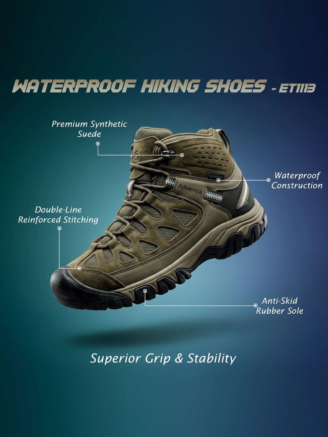 Adventra Sports Men Trekking Shoes thumbnail 7
