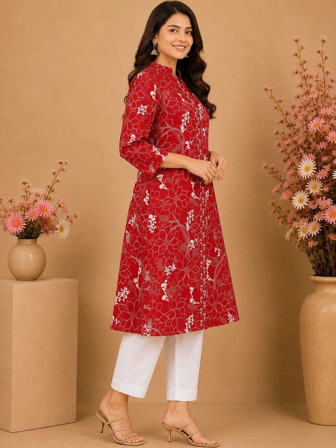 Araaha Women Floral Printed Floral Kurta thumbnail 3