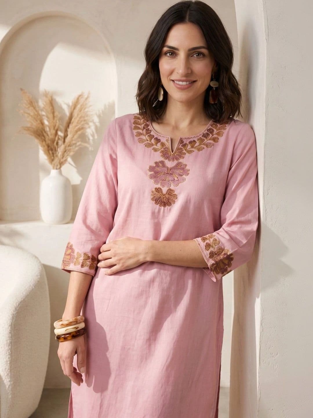 Anouk Women Ethnic Motifs Embroidered Thread Work Kurta thumbnail 4