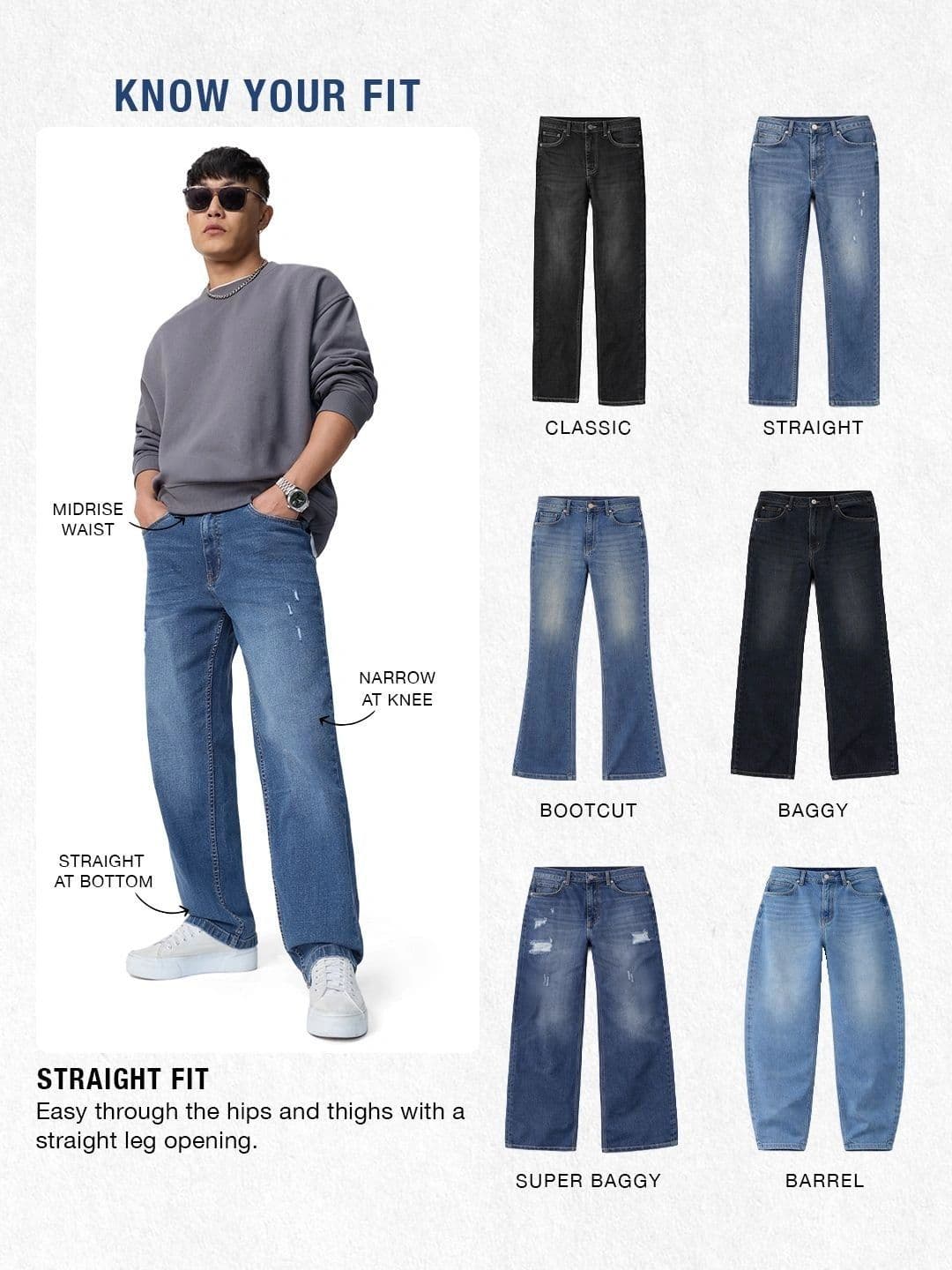 The Souled Store Men Straight Fit Mid-Rise Light Fade Stretchable Jeans thumbnail 2