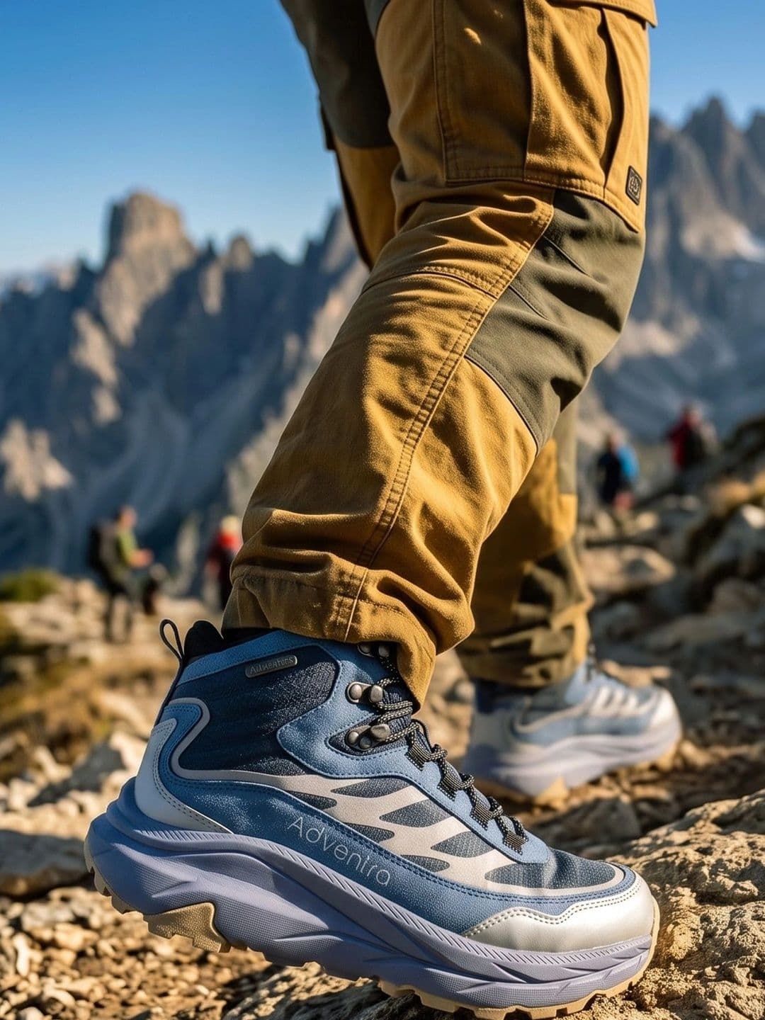 Adventra Sports Waterproof Mid Ankle Hiking Shoes with Anti-Skid Rubber Sole ET1112 Blue thumbnail 7