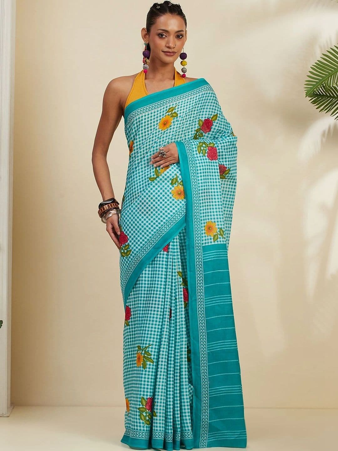 Garden Vareli Floral Pure Cotton Saree - view 1