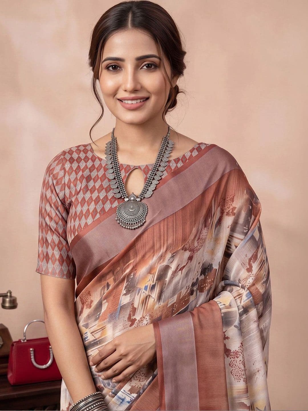 Anouk Zari Linen Blend Designer Saree thumbnail 4
