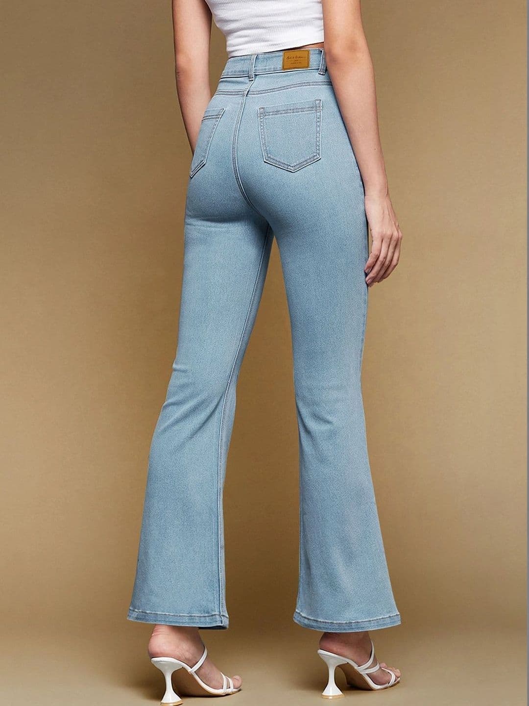 Mast & Harbour Women Bootcut High-Rise Heavy Fade Stretchable Jeans thumbnail 2