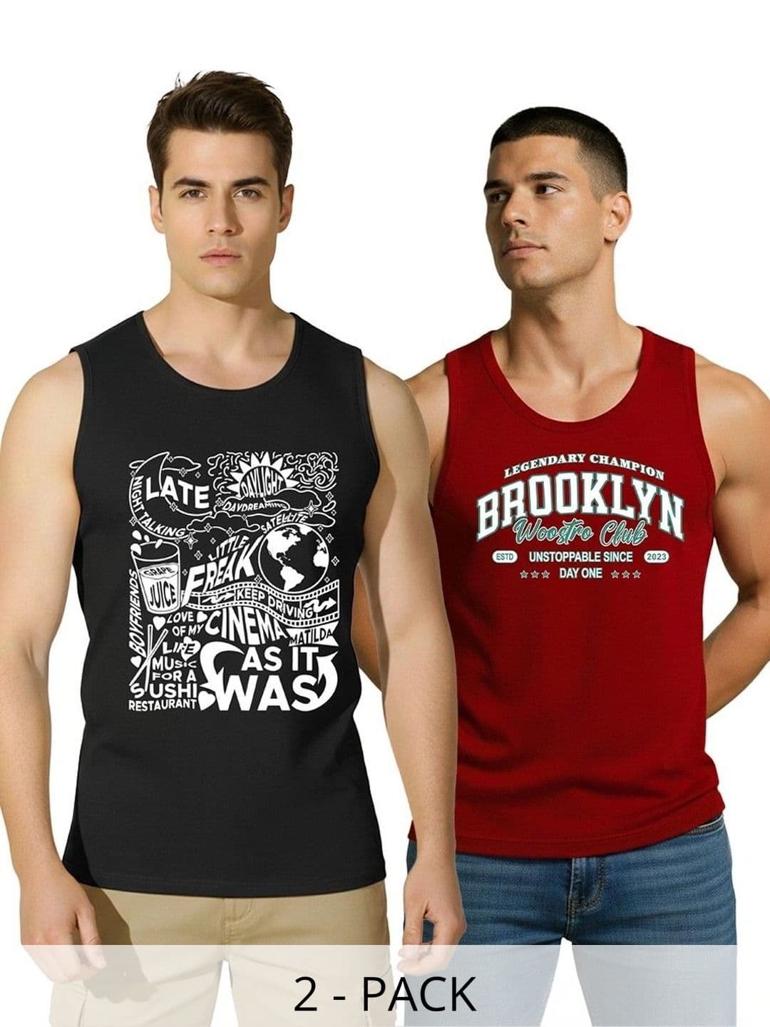 SKY HARBOAR Men Typography Pack of 2 Printed T-shirt - view 1