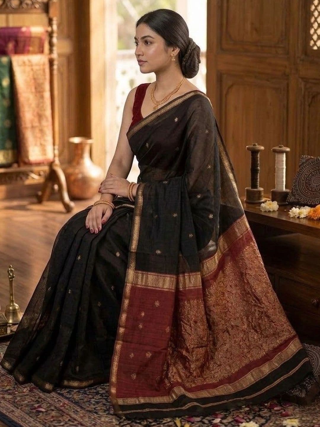 MITAL ENTERPRISE Zari Art Silk Saree thumbnail 2