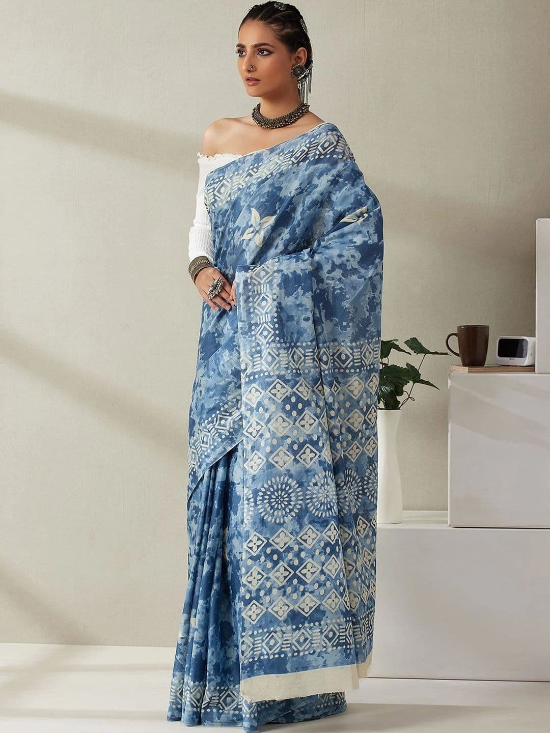 Garden Vareli Ethnic Motifs Pure Cotton Saree thumbnail 2