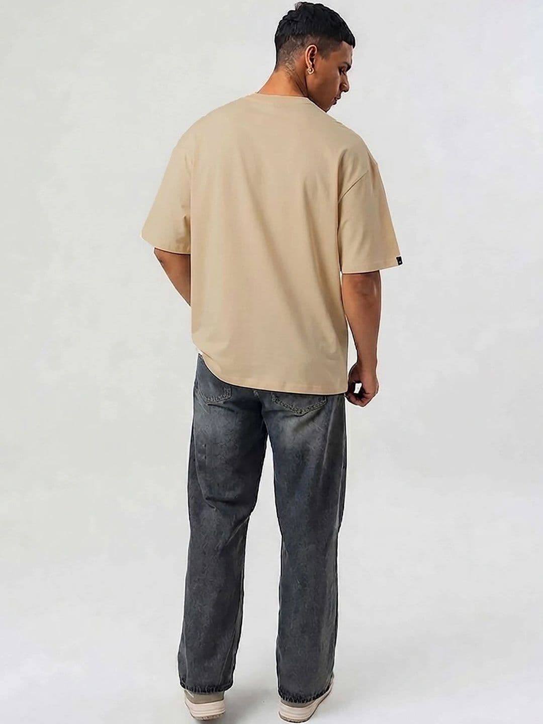 Mast & Harbour Men Printed Drop-Shoulder Sleeves T-shirt thumbnail 2