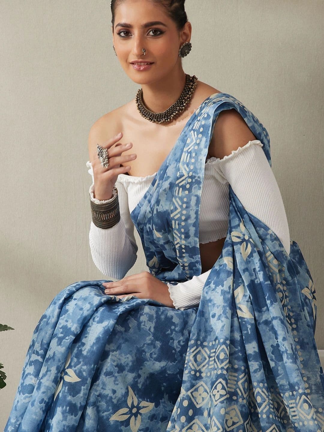 Garden Vareli Ethnic Motifs Pure Cotton Saree thumbnail 6