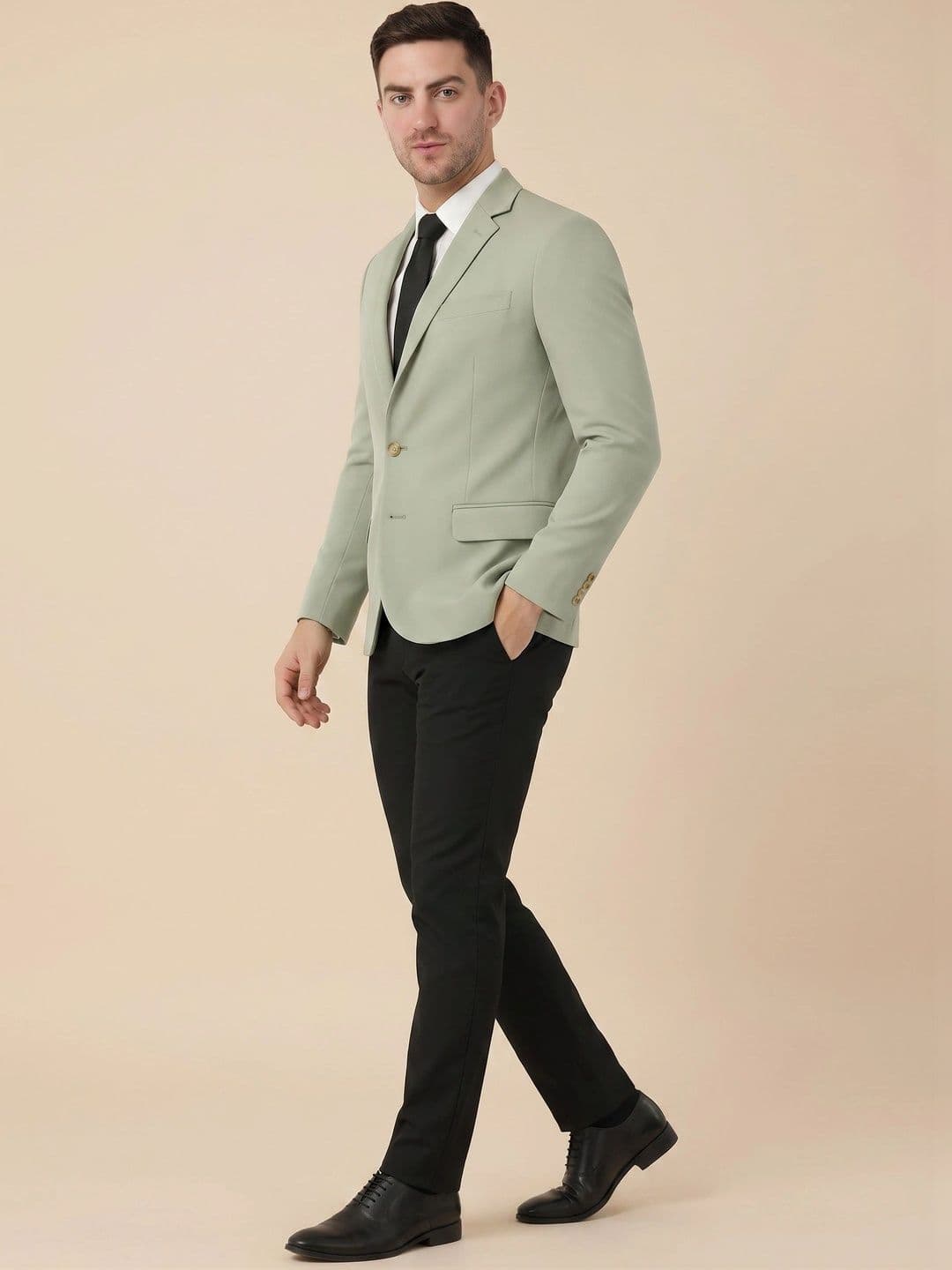 Integration Premium Notched Lapel Fully Lined Slim-Fit Formal Business Blazer thumbnail 10