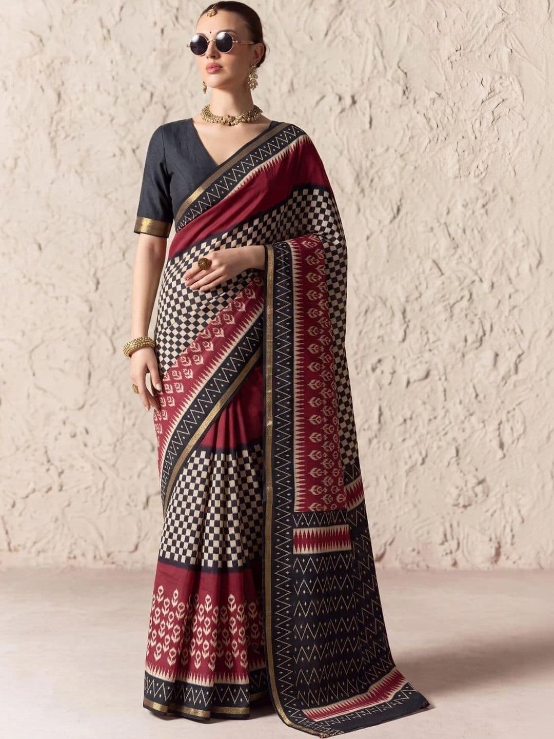 KRISHREE Embellished Silk Cotton Saree - view 1
