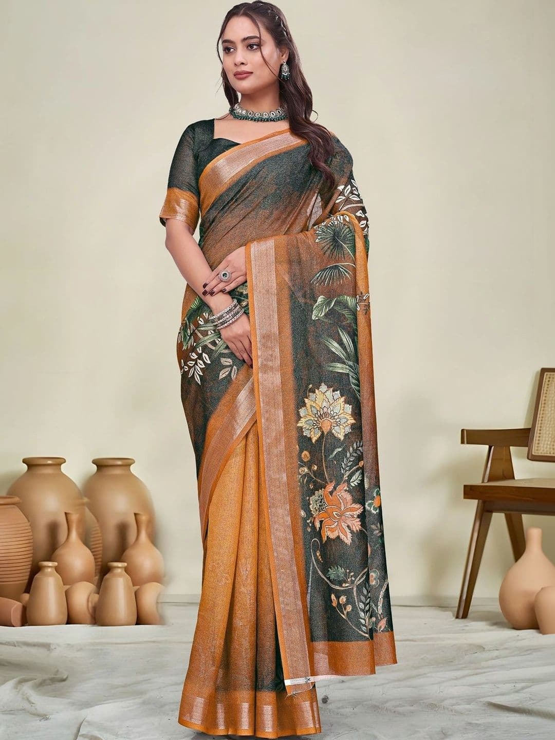 KALINI Floral Saree - view 1